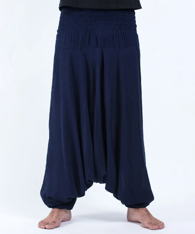 Weekend Savings Bonanza Unisex Solid Color Drop Crotch Drop Crotch Jumpsuit Harem Pants in Blue Weekend Savings Bonanza Unisex Solid Color Drop Crotch Drop Crotch Jumpsuit Harem Pants in Blue