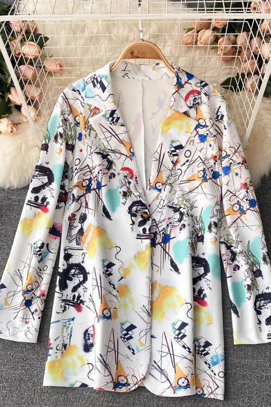 Weekend Extravaganza: Shop Now Printed casual suit coat  1516