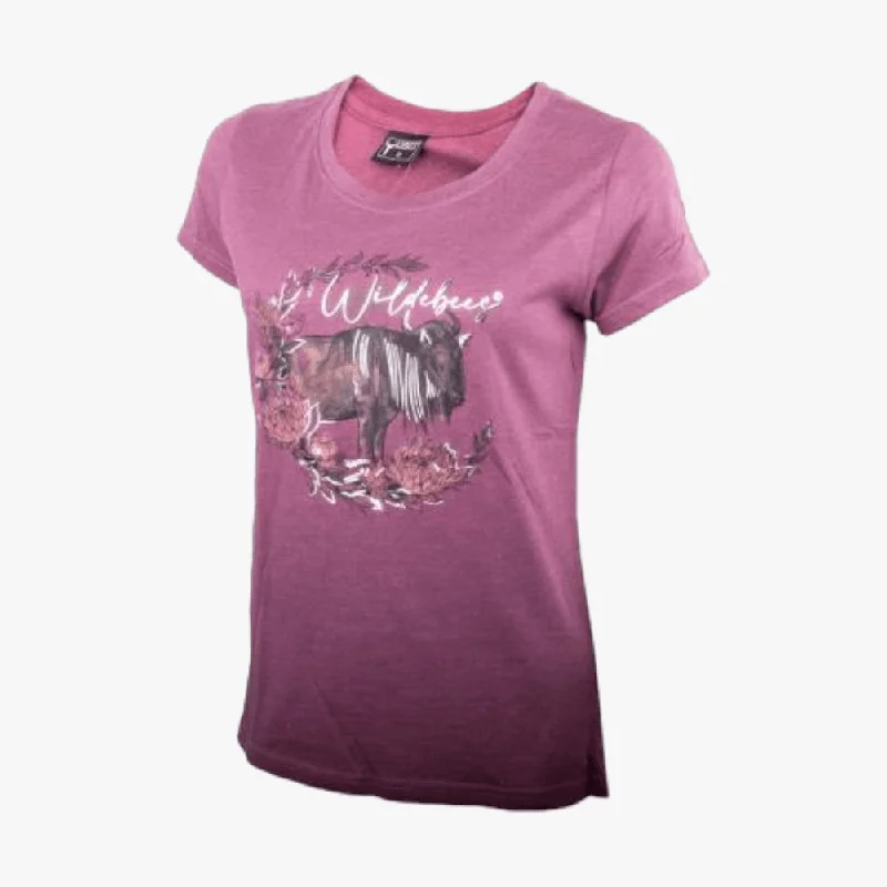 Act Now Wildebees Womens Wreath Short Sleeve Tee Mulberry Mel