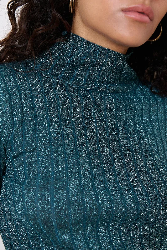 Weekend Bargains to Cherish High neck lurex sweater