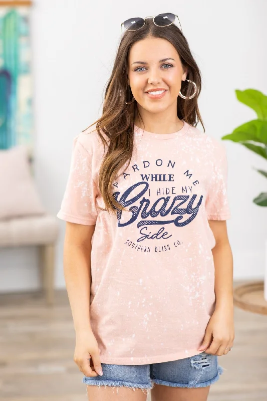 Time-Limited Offer Peach Hide My Crazy Side Graphic Tee