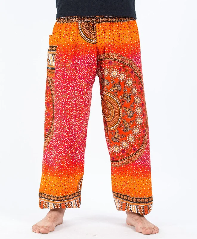 Major Savings Unisex Tribal Chakras Harem Pants in Orange