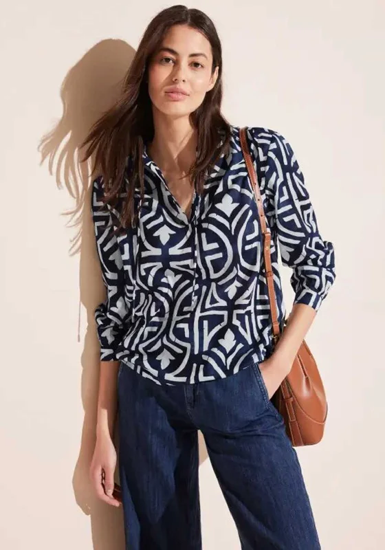 The Best Prices Street One Printed Tunic Blouse, Deep Blue