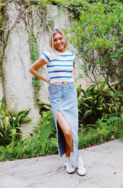 Mega Sale Here For The Stripes - Blue/White