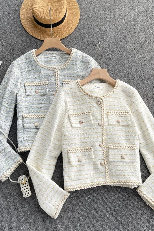 Anniversary Sale Xiaoxiangyi cardigan coat new tweed coat  1552