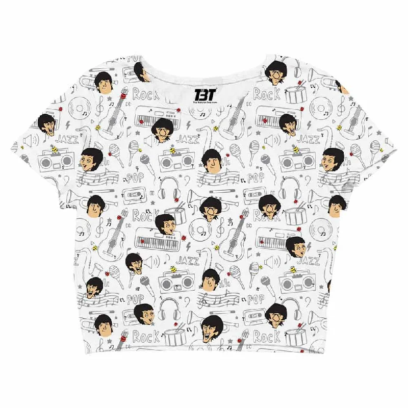 Weekend Deals That Excite The Beatles AOP Crop Top - Members