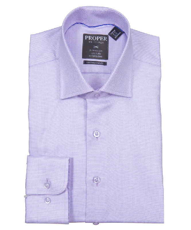 Lavender Contemporary Fit Cotton Shirt