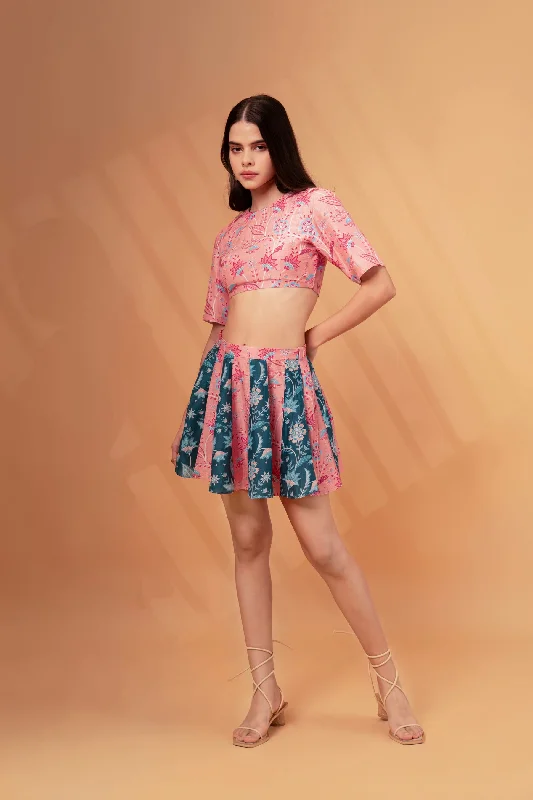 Quick Deals Round Neck Linen Crop Top