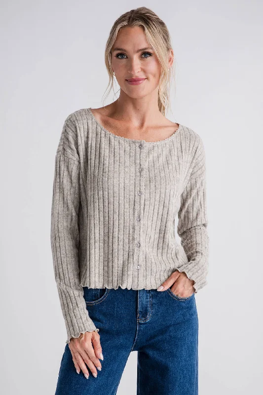 Weekend Bargains to Indulge In Hem & Thread Brushed Rib Lace Trim Cardi