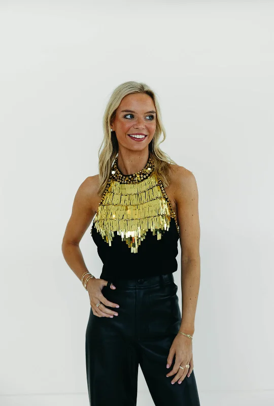 Special Price Gold Everything Top - Black/Gold
