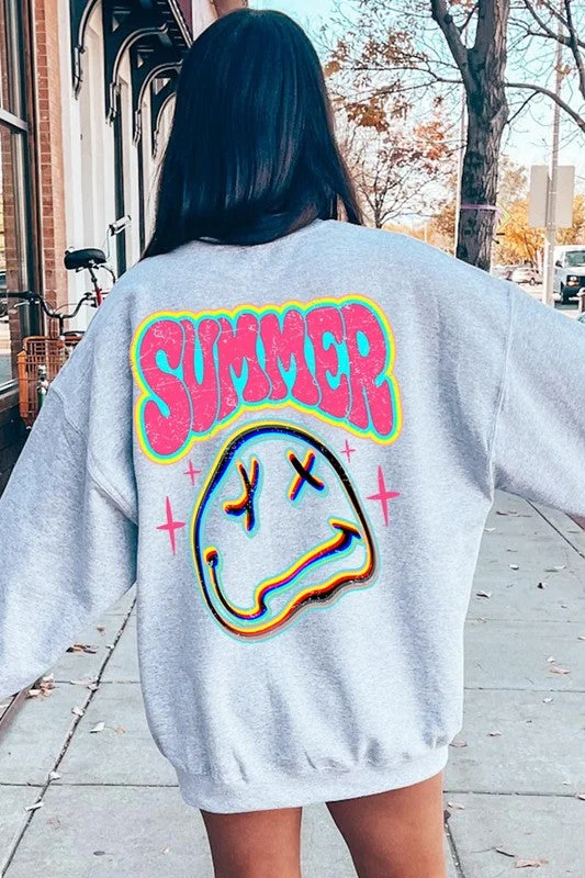 Major Deal Summer Face Back Graphic Fleece Sweatshirts