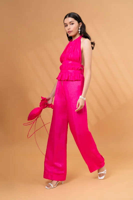 Fantastic Offers Pleated Halter Neck Backless Top