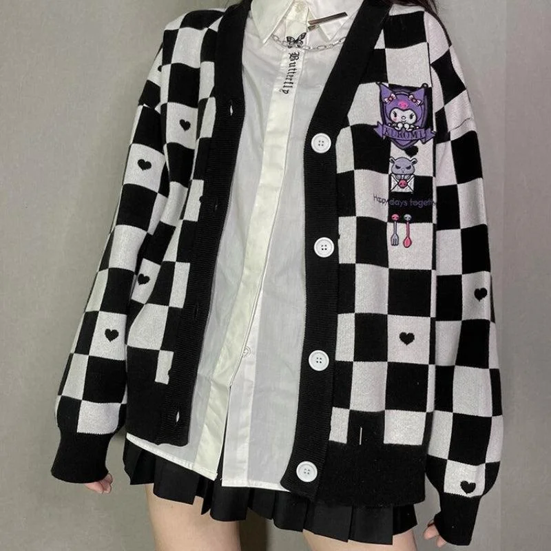 Limited Quantity Kuromi Buttoned Black Cardigan