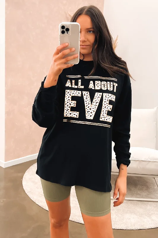 Weekend Deals That Please Anderson Patched Long Sleeve Tee Black