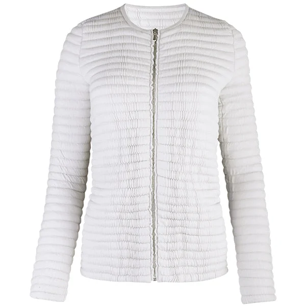 Unbeatable Prices Knitted Zip Bomber Jacket in Alabaster