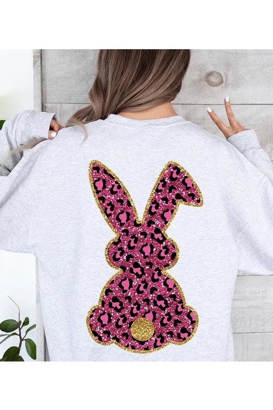 Online Deal Easter Bunny Faux Glitter Back Graphic Sweatshirts