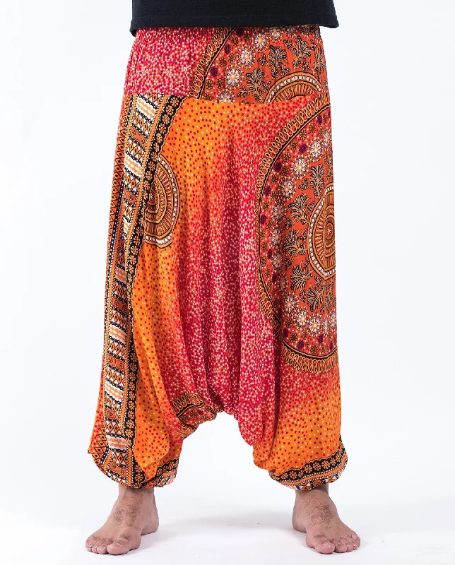 Weekend Bargains to Relish Unisex Tribal Chakras Drop Crotch Drop Crotch Jumpsuit Harem Pants in Orange Weekend Bargains to Relish Unisex Tribal Chakras Drop Crotch Drop Crotch Jumpsuit Harem Pants in Orange