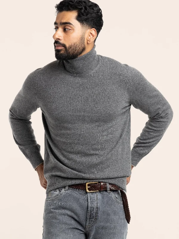 Light Grey Cashmere Rollneck Sweater