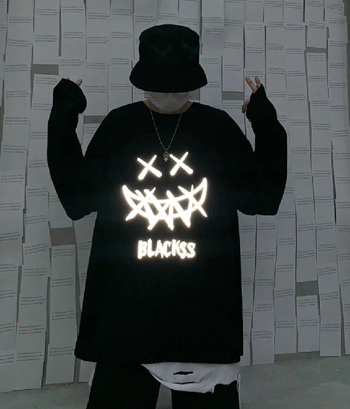 Weekend Discounts to Snag T-shirt reflective long sleeve T-shirt couple T-shirt  322