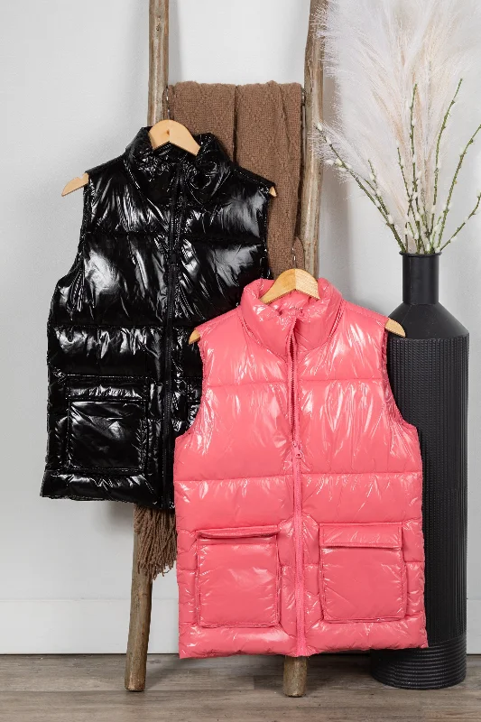 Online Deal Glossy Faux Leather Vest
