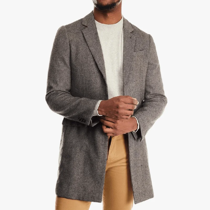 Polo Mens Textured Coat Grey