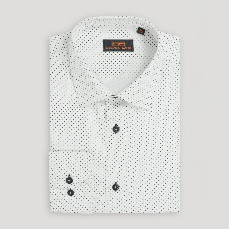 Micro Dot Dress Shirt | Classic Collar | Mitered Barrel Cuff | 100% Cotton