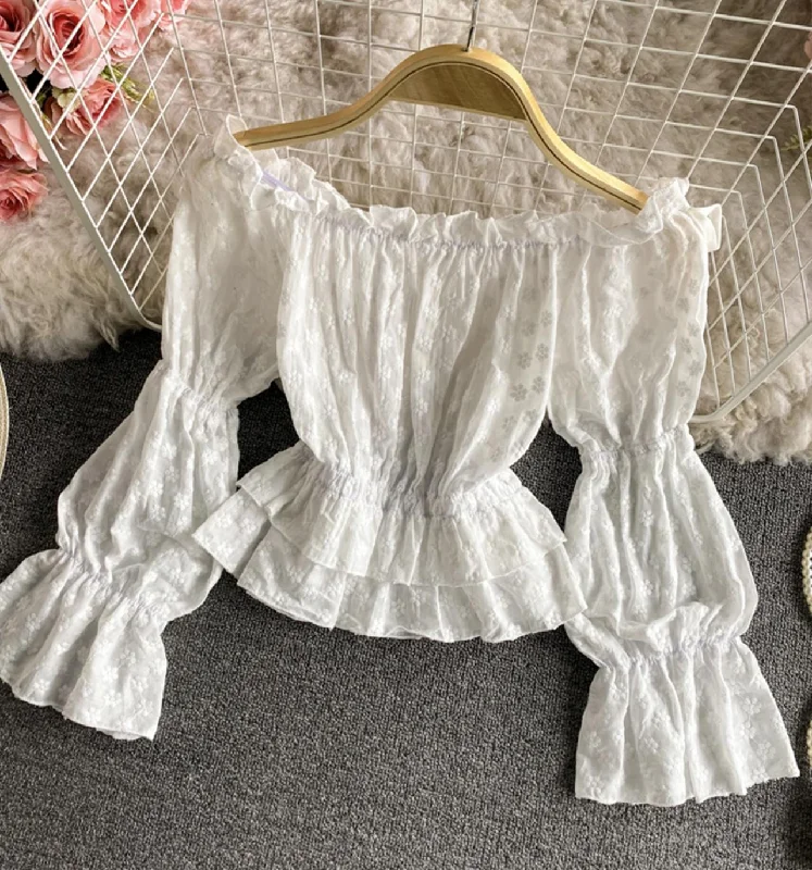 Weekend Specials You Can't Miss Cute lace tops white long sleeve tops  325