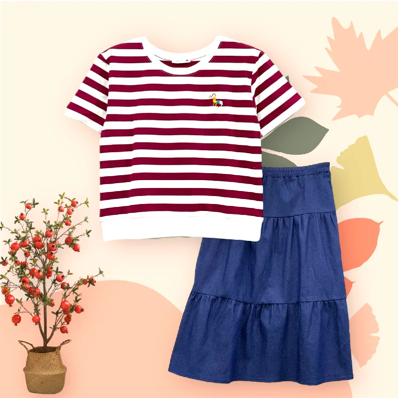 Col 02 Maroon Stripe- Top