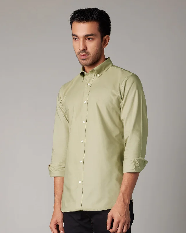 Washed Oxford Shirt - Light Olive