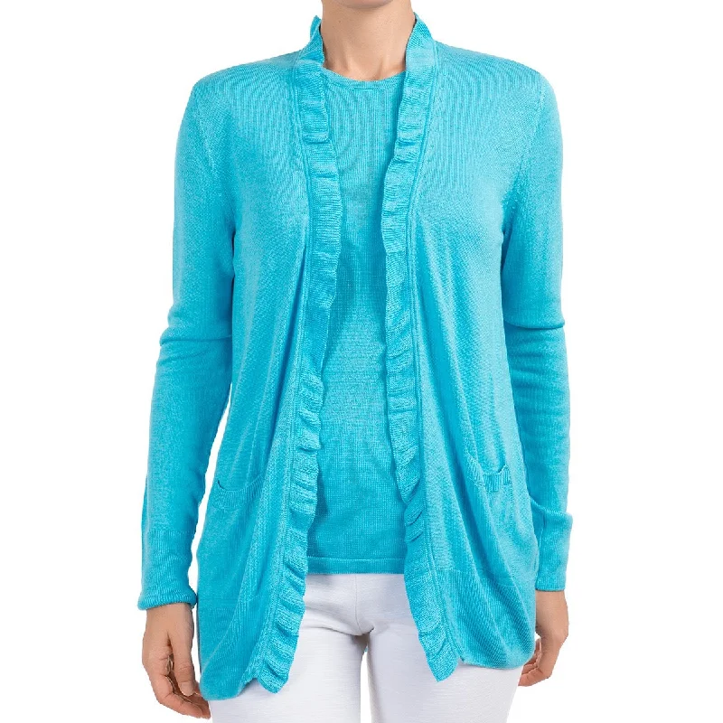 New Arrival Silk Viscose Cardigan in Turquoise