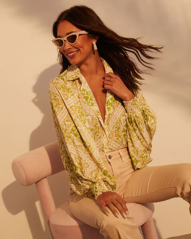 Weekend Savings Spree Raegan Button Down Long Sleeve Top