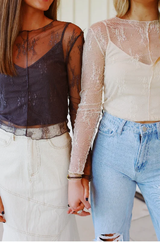 Huge Discounts Flare Lace Top - Cream