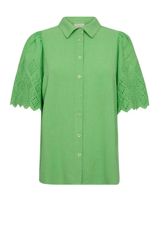 Weekend Deals That Dazzle Freequent Lara Lace Sleeved Shirt, Bud Green