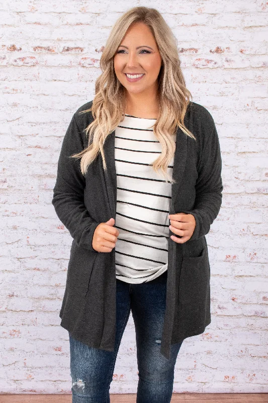Massive Deals Here For A Lifetime Cardigan, Charcoal