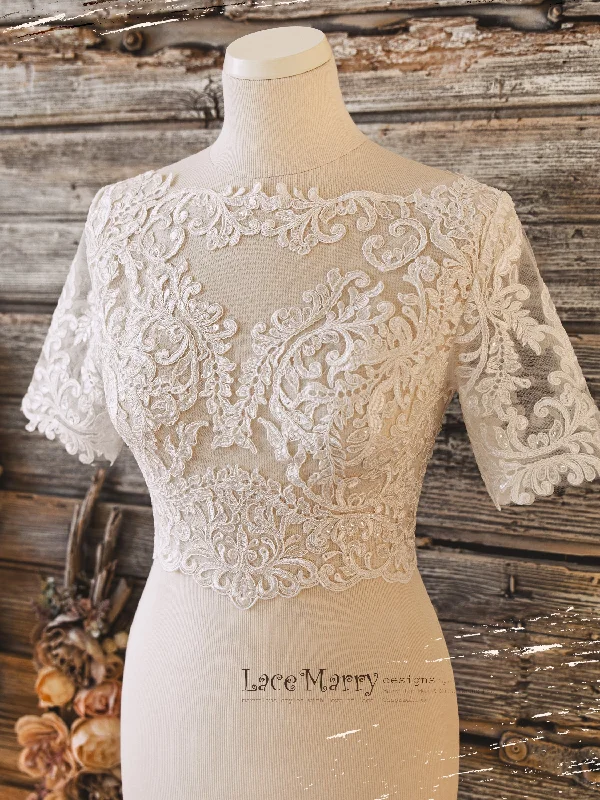 Special Savings JERICA / Short Sleeve Lace Crop Top