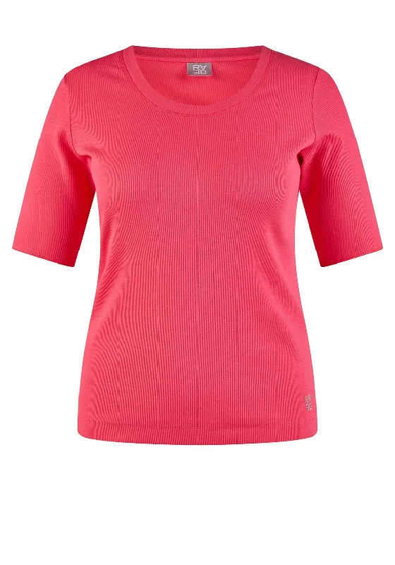 Time-Limited Offer Rabe Round Neck Ribbed Top, Pink