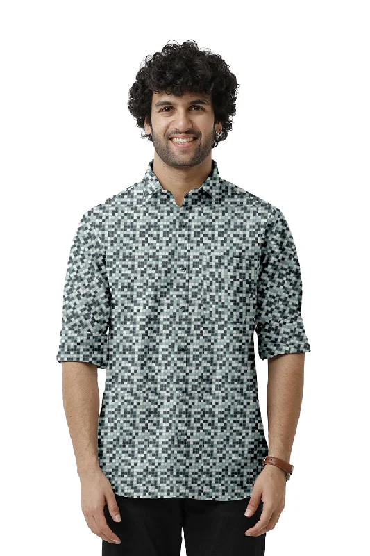 Miami - Green Printed Casual Shirts for Men | Ariser