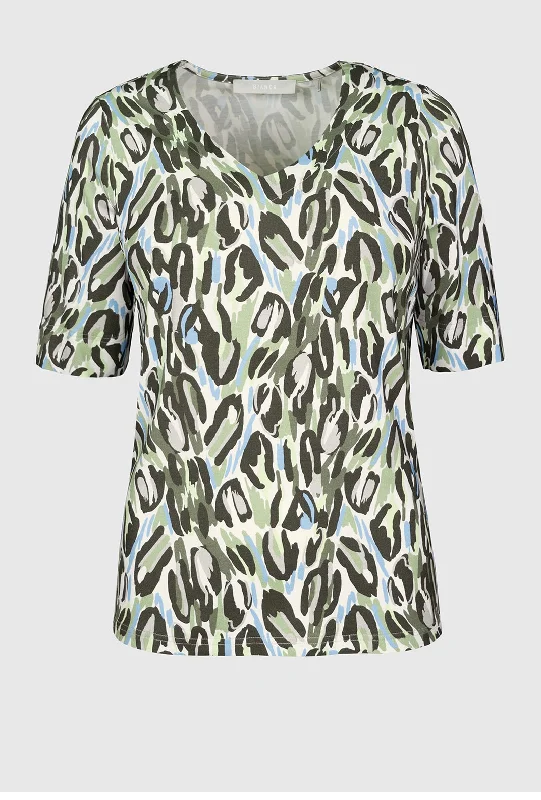 Special Discount Bianca Edira Leopard Jersey Top, Green