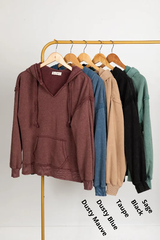 Don’t Miss Out Brushed French Terry Knit Hoodie Top