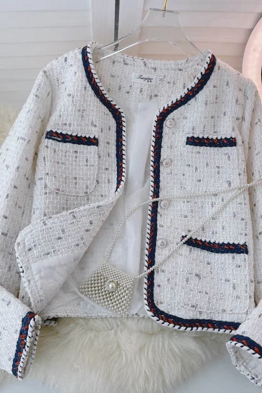 Closeout Sale Plaid tweed coat for women in autumn and winter  1549