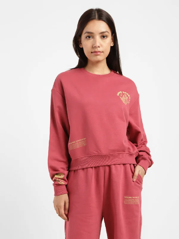 Price Rollback Women's Graphic Print Round Neck Sweatshirt