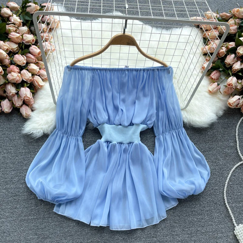 Weekend Bargains to Cherish Cute chiffon long sleeve tops  324