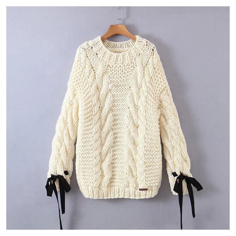 Low Price Loose and lazy wind twist knitted sweater  7446