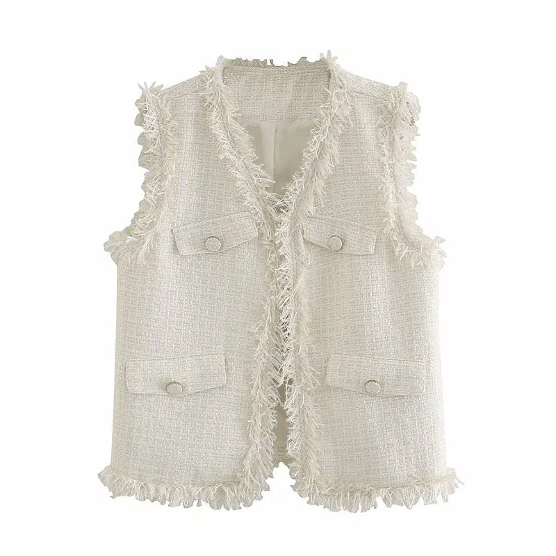Fantastic Offers Autumn women's sleeveless V-neck knitted vest coat  1385