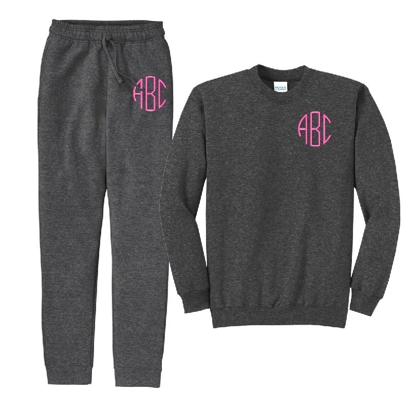 Weekend Offers That Please Monogrammed Jogger Sweat Set