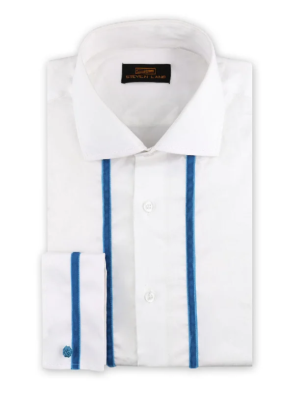 Velvet Tuxedo Dress Shirt | Blue