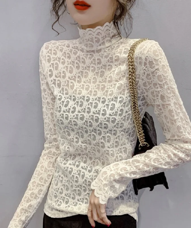 Limited Edition Stylish lace see through top  366