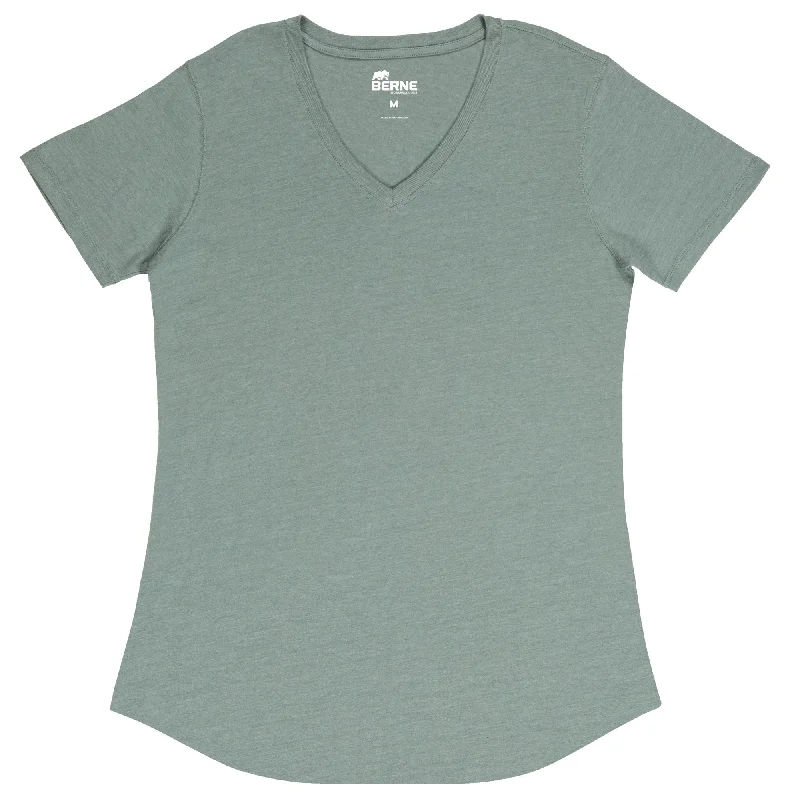 Early Access Berne Lead Cotton Blend Ladies Lightweight Performance V-Neck S/S