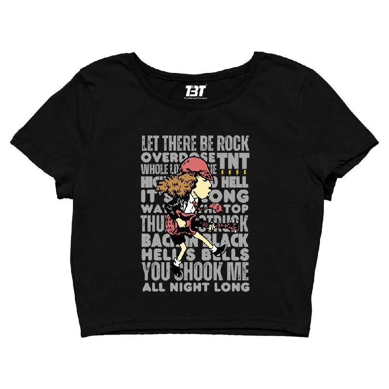 Weekend Discounts to Delight AC/DC Crop Top - Rock Anthems