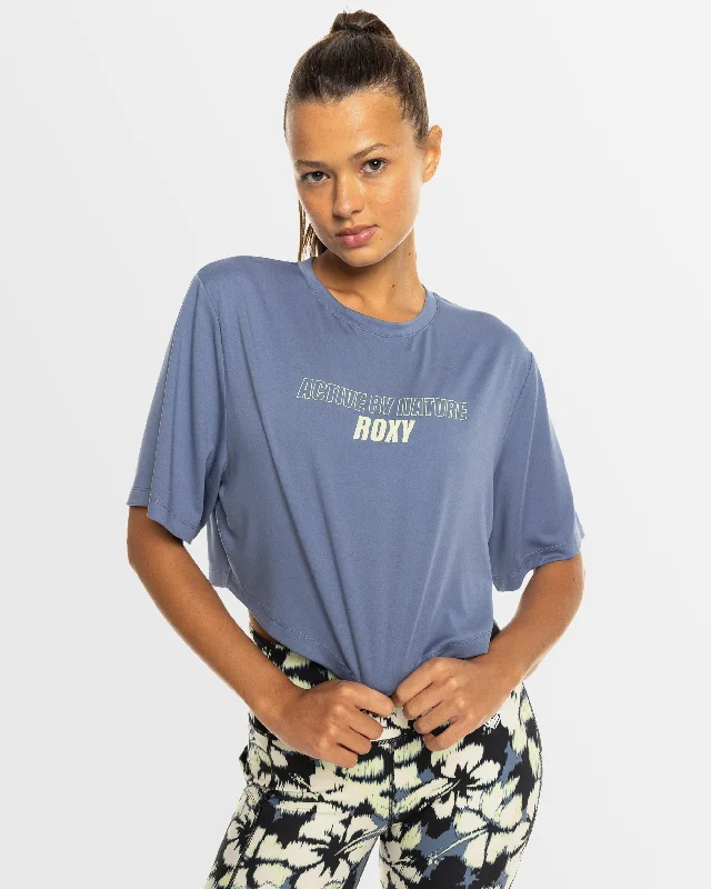 Price Rollback Womens Beach Bound Short Sleeve Cropped T-Shirt